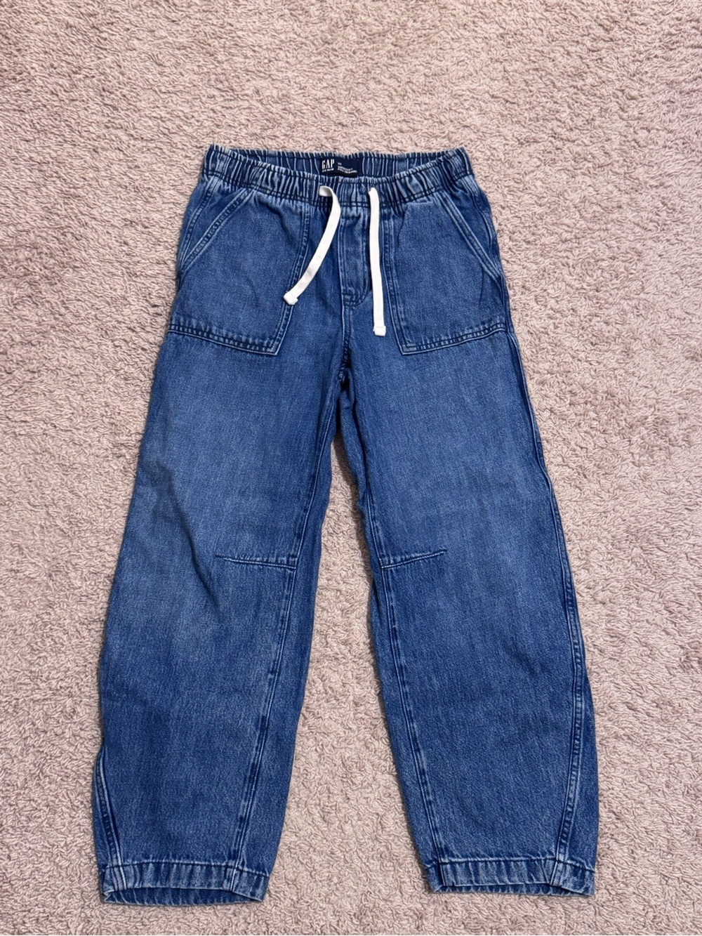 GAP Barrel Leg Blue Denim Pants with Drawstring